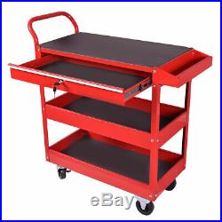 Metal Rolling Tool Cart Storage Chest Box Wheels Storage Trays with Locking Drawer