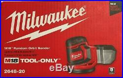 Milwaukee 2648-20 18 volt Cordless Random Orbital Sander bare tool NEW IN BOX