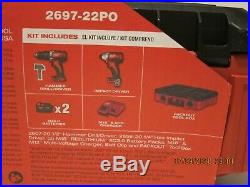 Milwaukee 2697-22PO M18 Compact 2-Tool Combo Kit (3Ah) WithPACKOUT Box NISB F/SHIP