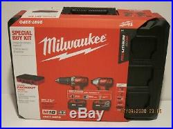 Milwaukee 2697-22PO M18 Compact 2-Tool Combo Kit (3Ah) WithPACKOUT Box NISB F/SHIP