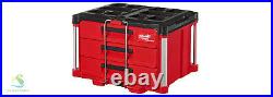 Milwaukee 3 Drawer Tool Box 50 lb Capacity PACKOUT Storage w Locking Bar Divider