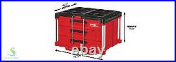 Milwaukee 3 Drawer Tool Box 50 lb Capacity PACKOUT Storage w Locking Bar Divider