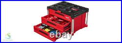 Milwaukee 3 Drawer Tool Box 50 lb Capacity PACKOUT Storage w Locking Bar Divider