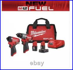 Milwaukee 3497-22 M12 Fuel 12V Cordless Tool Combo Kit With 2 Batteries NEW IN BOX