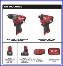 Milwaukee 3497-22 M12 Fuel 12V Cordless Tool Combo Kit With 2 Batteries NEW IN BOX