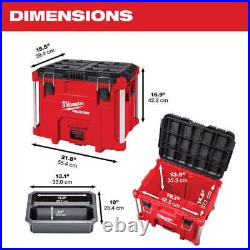 Milwaukee 48-22-8429 PACKOUT XL Tool Box Impact-Resistant Polymer Black/Red New