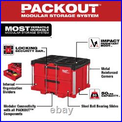 Milwaukee 48-22-8442 PACKOUT 2 Drawer Durable Tool Box With 50lbs Capacity