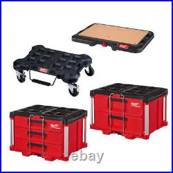 Milwaukee 48-22-8442PO PACKOUT 3 / 2 Drawer Combo Tool Box with Work Top / Dolly