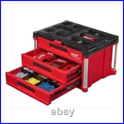 Milwaukee 48-22-8443 PACKOUT 3-Drawer Tool Box with Locking Security Bar NEW