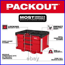 Milwaukee 48-22-8447 PPACKOUT Multi-Depth 3-Drawer Tool Box Polypropylene New