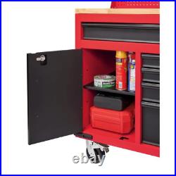 Milwaukee 61 In. 11-Drawer Mobile Workbench with Sliding Pegboard Back Wall