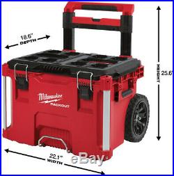 Milwaukee Large Rolling Toolbox on Wheels Packout Travel Storage Job Chest 3 pc