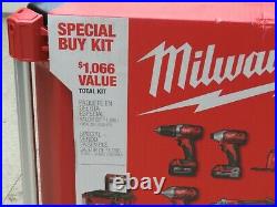 Milwaukee M18 18V 6 Tool Combo Kit with 2 Batteries Packout Rolling Box #2698-26PO