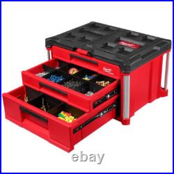 Milwaukee PACKOUT 3-Drawer Tool Box 48-22-8447 Multi-Depth Storage Unit Milwaukee PACKOUT 3-Drawer Tool Box 48-22-8447 Multi-Depth Storage Unit