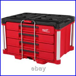 Milwaukee PACKOUT 4-Drawer Tool Box Red/Black 48-22-8444 Modular Storage System Milwaukee PACKOUT 4-Drawer Tool Box Red/Black 48-22-8444 Modular Storage System