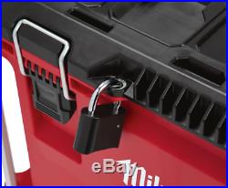 Milwaukee PACKOUT Rolling Tool Box 22 in. 250 lb Weight Capacity Tray Latches