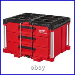 Milwaukee PACKOUT Tool Box 3-Drawer Locking Security Bar Impact-Resitant Body