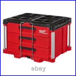 Milwaukee PACKOUT Tool Storage 22.2 in. 3-Drawer Lockable Tool Box Polypropylene