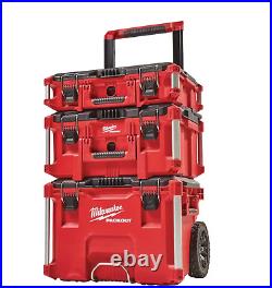 Milwaukee Packout 3 Piece Tool-Box Storage Rolling-Wheeled Cart Organizer- NEW