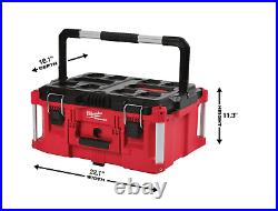 Milwaukee Packout 3 Piece Tool-Box Storage Rolling-Wheeled Cart Organizer- NEW