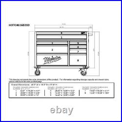 Milwaukee Roller Cabinet Tool Chest 46 in. 8-Drawer Red Black Textured