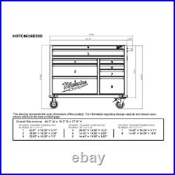 Milwaukee Roller Cabinet Tool Chest 46 in. Red Black Textured (8-Drawer)