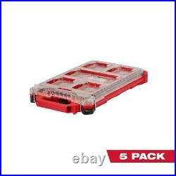 Milwaukee Small Parts Organizer PACKOUT 5-Compartment Low-Profile Compact 5-Pack