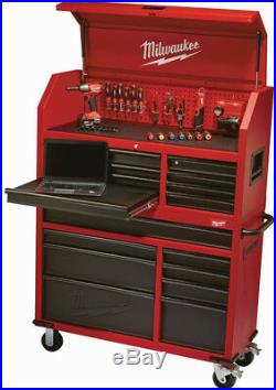 Milwaukee Steel Tool Chest 46In 16 Drawer Rolling Cabinet Set Textured Red Black