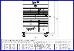 Milwaukee Steel Tool Chest 46In 16 Drawer Rolling Cabinet Set Textured Red Black