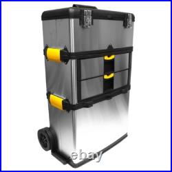 Mobile 3 part Tool Box Rolling Storage Heavy Gauge Stainless Steel Organizer New Mobile 3 part Tool Box Rolling Storage Heavy Gauge Stainless Steel Organizer New