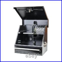 Montezuma 18Wx12D Portable Tool Storage Box Lockable Triangle Steel in Black