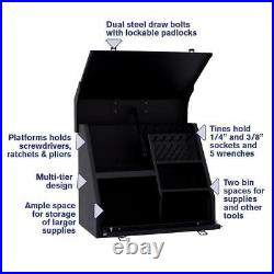Montezuma SB150B 15W Steel Black Portable Tool Box Multi-tier Handheld Storage
