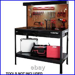 Multi Purpose Heavy Duty Workbench With Work Light by WorkPro Garage workshop