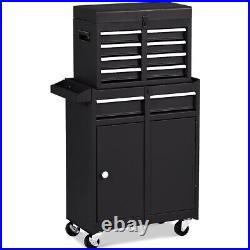 NEW 2 in 1 Utility Rolling Tool Organize Cabinet Box Tool Chest Drawer Black