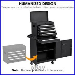 NEW 2 in 1 Utility Rolling Tool Organize Cabinet Box Tool Chest Drawer Black