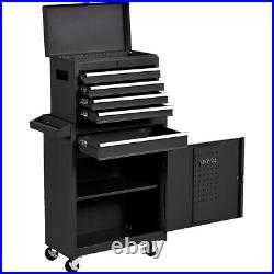 NEW 2 in 1 Utility Rolling Tool Organize Cabinet Box Tool Chest Drawer Black