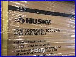 NEW HUSKY 36 in. 12-Drawer Tool Chest and Cabinet combo in Gloss Red