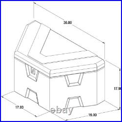 NEW Heavy Duty Matte Plastic Trailer Tongue Truck Tool Box 18in X 19in X 36in