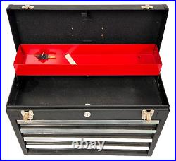 NOS Craftsman 4-DRAWER RALLY BOX Vintage Metal Machinist Tools Black USA with Keys