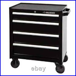 New 26.5 in. Standard Duty 4-Drawer Rolling Tool Cabinet, Gloss Black