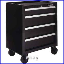 New 26.5 in. Standard Duty 4-Drawer Rolling Tool Cabinet, Gloss Black