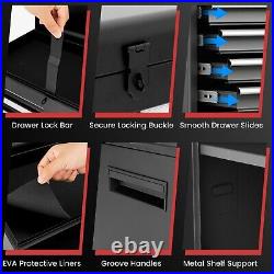 New 5-Drawer Rolling Tool Chest Cabinet Metal Tool Storage Box Lockable with