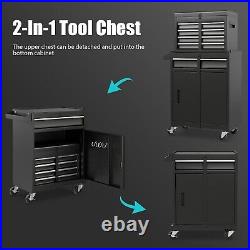 New 5-Drawer Rolling Tool Storage Cabinet with Detachable Top Tool Box