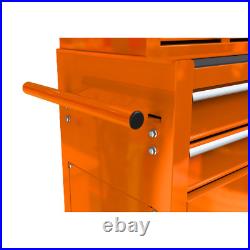New High Capacity Storage Cabinet with 8 Drawers Rolling Wheels Tool Box Orange