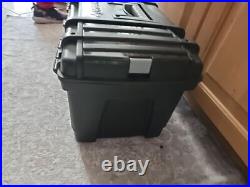 New Husky Plastic Tool Box With Metal Latch 22x12x11 Black Grey