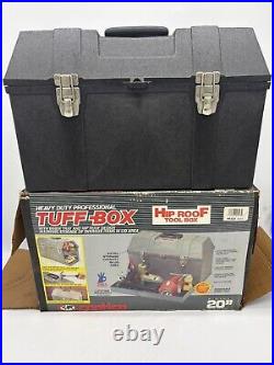 New NOS contico Professional Heavy-Duty TUFF-BOX Toolbox 20 HR820 +Tray Black