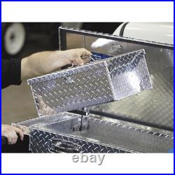 Northern Tool Tote Tool Box with Handle, Aluminum, Diamond Plate, Hasp Latch