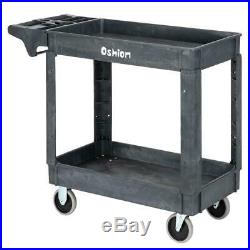 Oshion Plastic Utility Service Cart 500 lb Capacity 2 Shelf Rolling Shop Tool