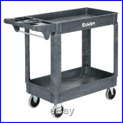 Oshion Plastic Utility Service Cart 500 lb Capacity 2 Shelf Rolling Shop Tool