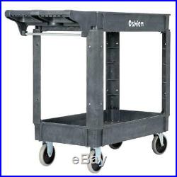 Oshion Plastic Utility Service Cart 500 lb Capacity 2 Shelf Rolling Shop Tool